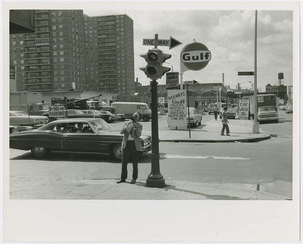 Jonas Mekas, Williamsburg, Brooklyn, 1974. Photo by Adolfas Mekas. Courtesy of The Estate of Jonas Mekas